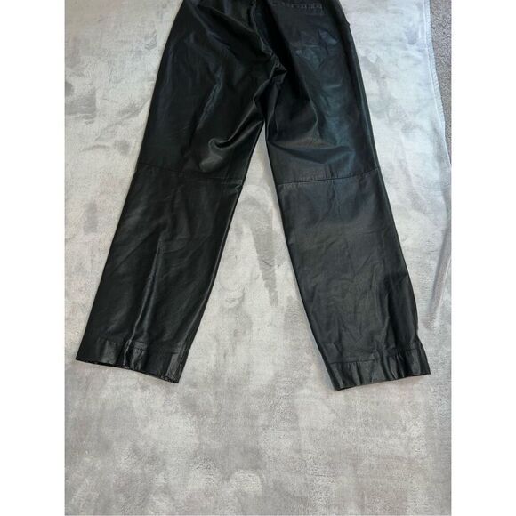 Women’s Vintage Black Leather Straight Leg Pants 31 - Picture 10 of 12